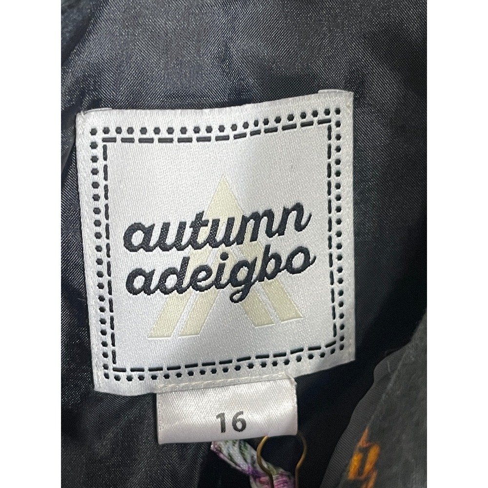Autumn‎ Adeigbo Jules Top Diamond Print Ruffle Sleeve Crop Top Size 16 NWT - Picture 10 of 13